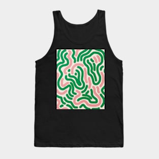 Line art, Abstract pattern, Pink green abstract art Tank Top